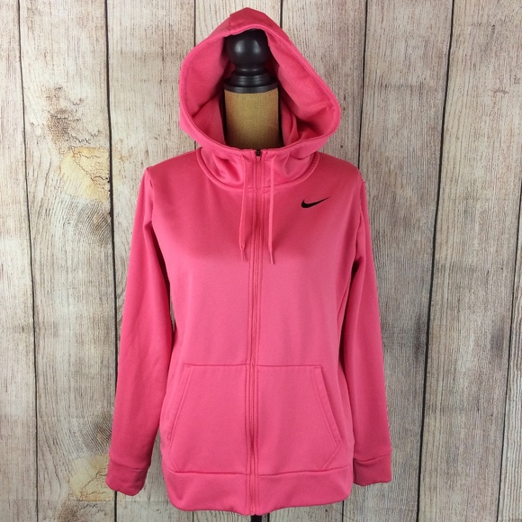 Nike Tops - Nike Dri-Fit Pink Hooded Full Zip Sweatshirt Sz M